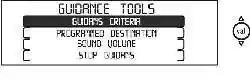 Меню Guidance tools («Средства поиска маршрута»)