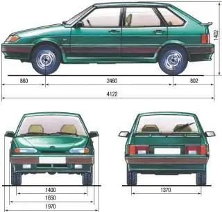 б. Габаритные размеры (справочные) автомобиля ВАЗ-2114