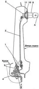 Установка замка двери задка