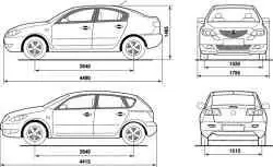 Габариты автомобиля Mazda 3