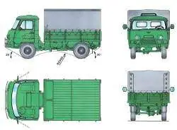 Основные размеры автомобиля УАЗ–33036 (* Для автомобиля с высокими бортами)