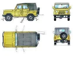 Основные размеры автомобилей УАЗ–31512, УАЗ–31514 (* Для автомобиля УАЗ–31514)