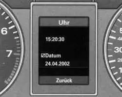 Меню «Uhr», установка даты