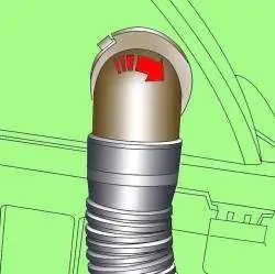 Направление поворота для отсоединения соединительного патрубка системы рециркуляции отработавших газов