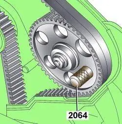 Фиксация шкива ТНВД стержнем 2064