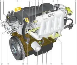 Вид двигателя с правой стороны