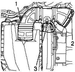 Снятие корпуса воздушного фильтра