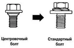 Центровочный и стандартный болты