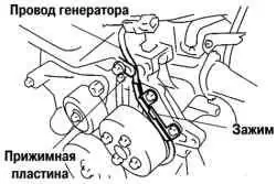Установка генератора (модели с двигателем 1 и 2 AZ-FE)