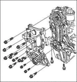 Снятие головки блока цилиндров (L13A)