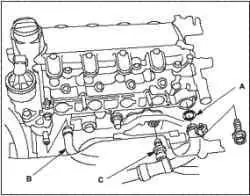 Снятие головки блока цилиндров (L13A)