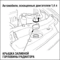Охлаждающая жидкость двигателя (автомобили с бензиновым двигателем)