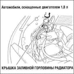 Охлаждающая жидкость двигателя (автомобили с бензиновым двигателем)