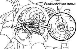 Откручивание гайки крепления рулевого колеса