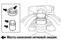 Установка уплотнения в поршень