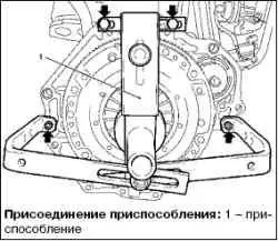 Снятие, проверка и установка упорной пластины и ведомого диска сцепления (без SAC)