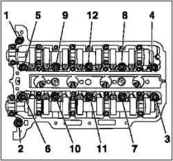 Снятие и установка головки блока цилиндров (двигатель 1,4–1,6 л)