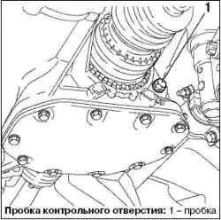 Проверка уровня трансмиссионного масла (коробка передач F13)