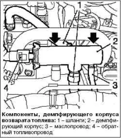 Замена демпфирующего корпуса возврата топлива