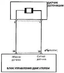 Схема соединений датчика детонации с ЭБУ