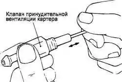 Проверка плунжера клапана принудительной вентиляции картера