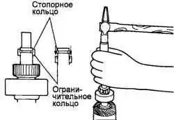 Снятие стопорного и ограничительного колец