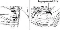 Регулировочные болты капота