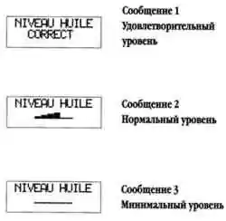 Показания уровня масла на щитке приборов