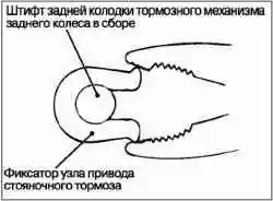 Снятие и установка тормозных накладок и барабанного механизма