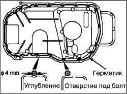 Снятие, проверка и установка масляного поддона (модели 4WD)