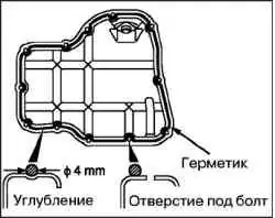 Снятие, проверка и установка масляного поддона (модели 4WD)