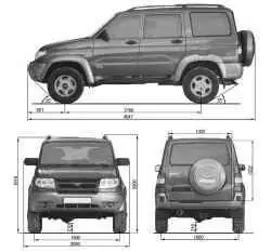 Габаритные размеры автомобиля UAZ Patriot