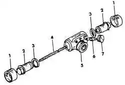 Детали тормозного цилиндра заднего колеса