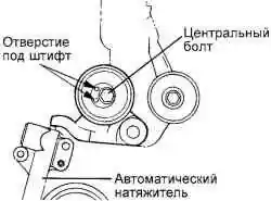 Установка ролика натяжителя