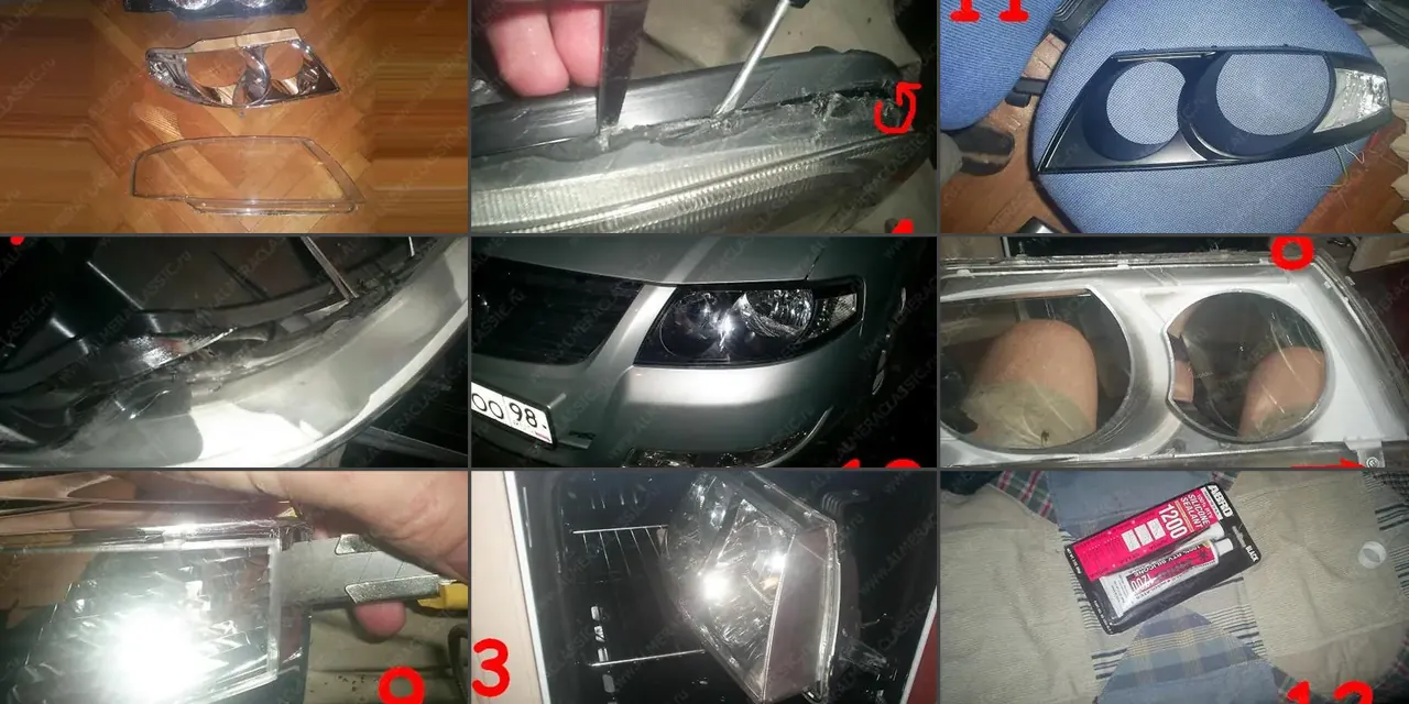 Изображение предпросмотра статьи: Изготавливаем черную оптику для Nissan Almera Classic