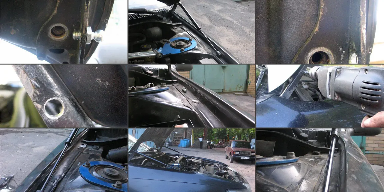 Изображение предпросмотра статьи: Установка амортизаторов капота на Toyota Corolla E10